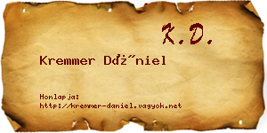 Kremmer Dániel névjegykártya